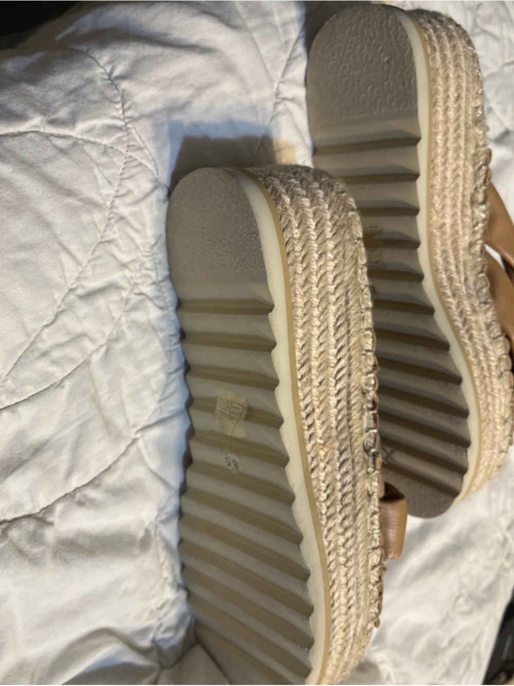 Braided Leather Espadrille Slide Sandals in Brown - Picture 6 of 6